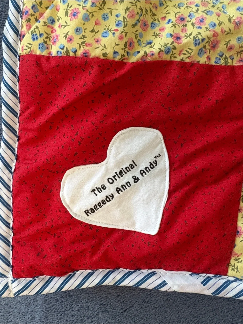 Raggedy Ann and Andy Patchwork Quilt in Red and Cream